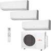 Foto Pequena Ar Condicionado Tri Split Fujitsu Inverter Hi Wall 3x 9000 Btus Condensadora 18000 Btus Quente e Frio