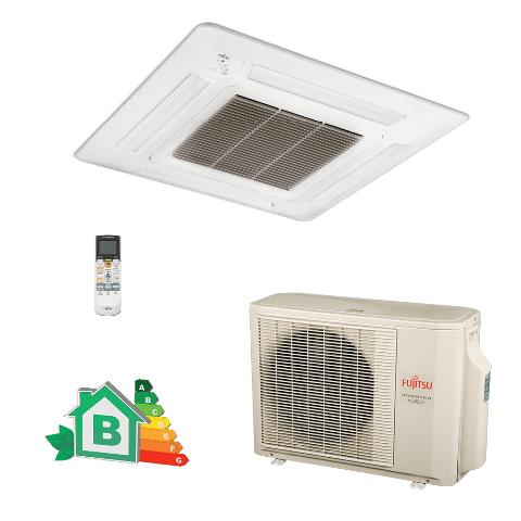 Conjunto Ar Condicionado Cassete Inverter Fujitsu 18000-Btus-Quente-Frio-220v-AUBF18LAL-AOBA18LALL